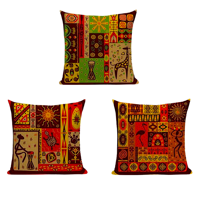 45cm x 45cm Aboriginal Textiles Pillow Cushion Cases Set