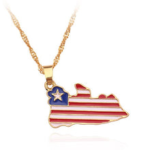 Load image into Gallery viewer, African Nations Map Flag Pendant Necklaces
