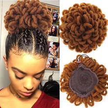 Load image into Gallery viewer, Dreadlock Afro Puff Hair Bun Extensions with Drawstring