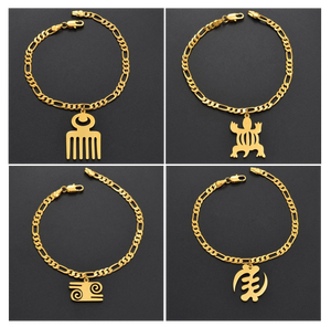 Assorted Gye Nyame Adinkra Pendant Bracelets and Anklets