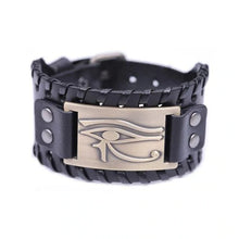 Load image into Gallery viewer, Thick Adjustable Leather Eye of Horus Bracelets