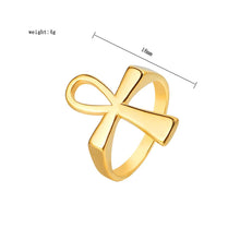 Load image into Gallery viewer, Bold Gold Ankh Ring