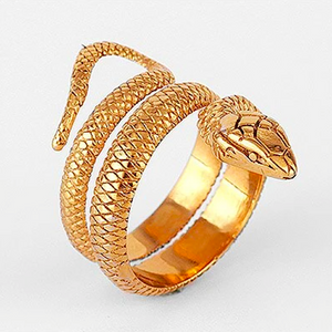 Gold and Silver Coiled Snake Ring