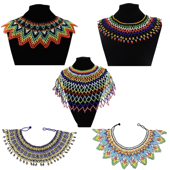Colorful African Beaded Choker Necklaces