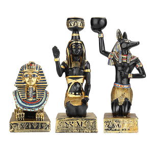 Classic Egyptian Deity Figurine Candle Holders