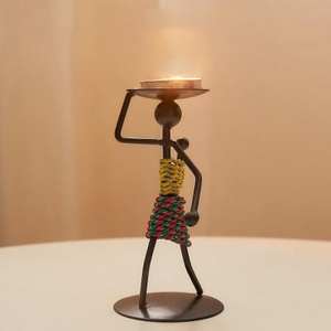 Decorative Collectable African Candle Holder Figurines Set