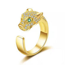 Load image into Gallery viewer, Bold Crystal inlaid Leopard adjustable rings