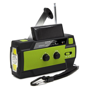 Solar Powered Hand Crank Emergency Radio with LED Flashlight