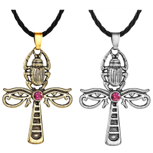 Hybrid Ankh Scarab and Udjat Pendant Necklace