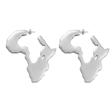 Load image into Gallery viewer, Large Hyperbole African Continent Map Earrings