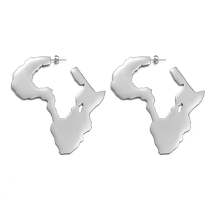 Large Hyperbole African Continent Map Earrings