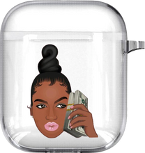 Load image into Gallery viewer, &quot;Kash Dolls&quot; Transparent Melanin Poppin Airpod Earphones Case Covers