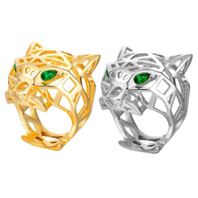 Load image into Gallery viewer, Panther Ring with Rhinestone Eyes