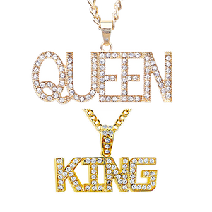 Queen and King Pendant Necklaces