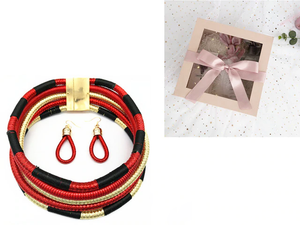 African Choker Necklaces and Earrings Sets