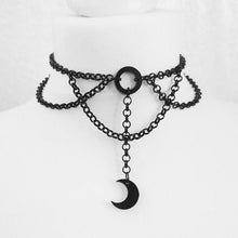 Load image into Gallery viewer, Ornate Crescent Moon Pendant Choker Necklaces