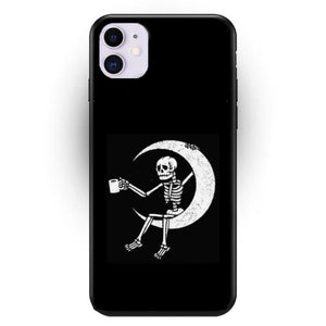 Sitting On The Moon Skeleton Series iPhone Smartphone Case