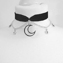 Load image into Gallery viewer, Ornate Crescent Moon Pendant Choker Necklaces