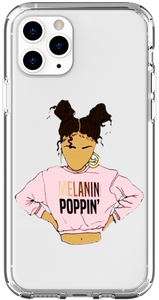 "Say What" Black Girl Magic Melanin Poppin Transparent iPhone Smartphone Case