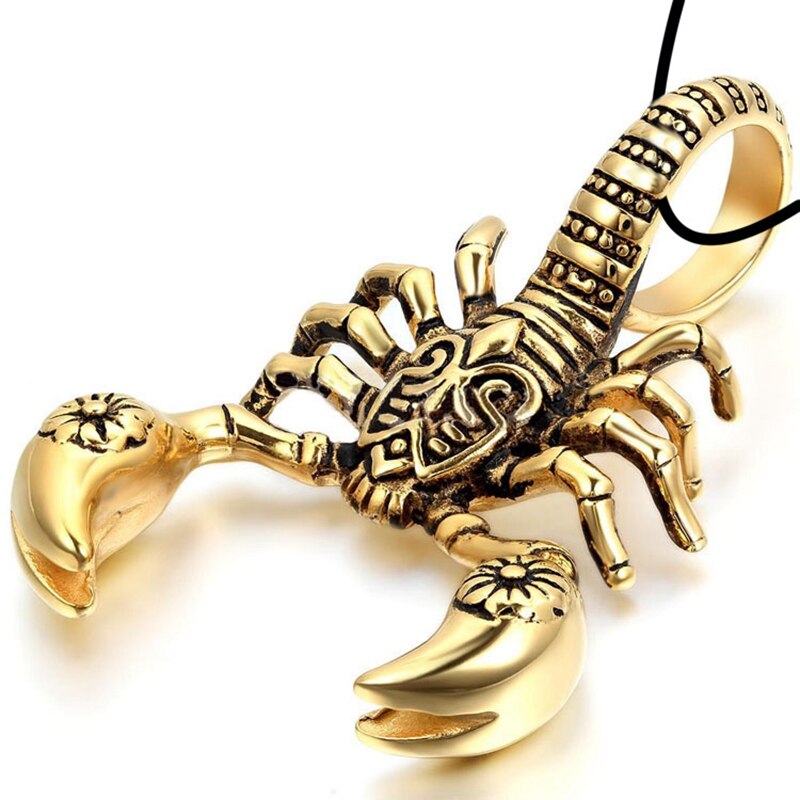 Gold and Silver Scorpion Pendant Necklace