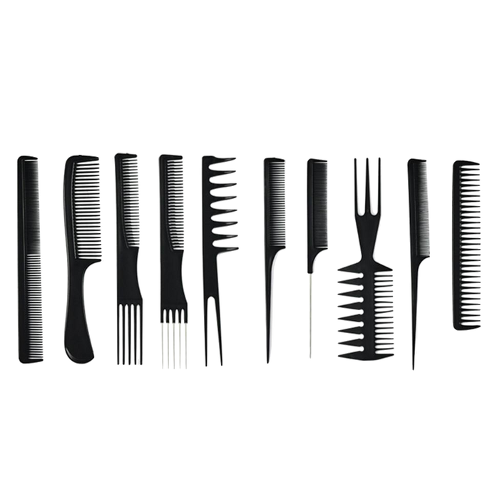 Professional Afro Grooming and Hairdressing Combs 10 Pieces Set