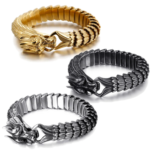 Stainless Steel Dragon Charm Bracelet