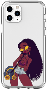 "Sunny Disposition" Black Girl Magic Melanin Poppin Transparent iPhone Smartphone Case