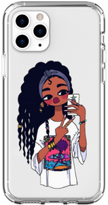 "Surfs Up" Black Girl Magic Melanin Poppin Transparent iPhone Smartphone Case