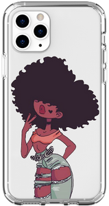 "Take Two" Black Girl Magic Melanin Poppin Transparent iPhone Smartphone Case