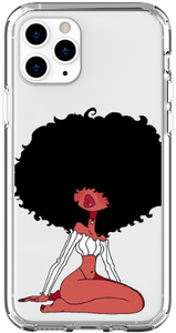 "Top" Black Girl Magic Melanin Poppin Transparent iPhone Smartphone Case
