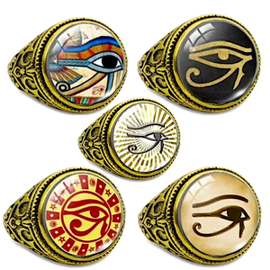 Handmade Resizable Eye of Horus Rings