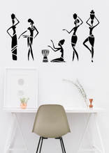 Load image into Gallery viewer, Women at the Village African Wall Art Decor Large Vinyl Sticker