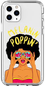 "Wow" Black Girl Magic Melanin Poppin Transparent iPhone Smartphone Case