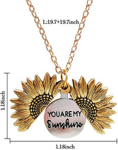 Load image into Gallery viewer, &quot;You are My Sunshine&quot; Sunflower Pendant Locket Necklace