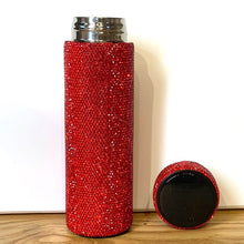 Load image into Gallery viewer, Diamond Encrusted 500ml Vacuum Flask Water Bottle with Temperature Display