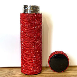 Diamond Encrusted 500ml Vacuum Flask Water Bottle with Temperature Display