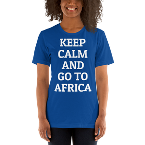 Keep Calm and Go To Africa Blue Short-Sleeve Unisex T-Shirt - African Accessory