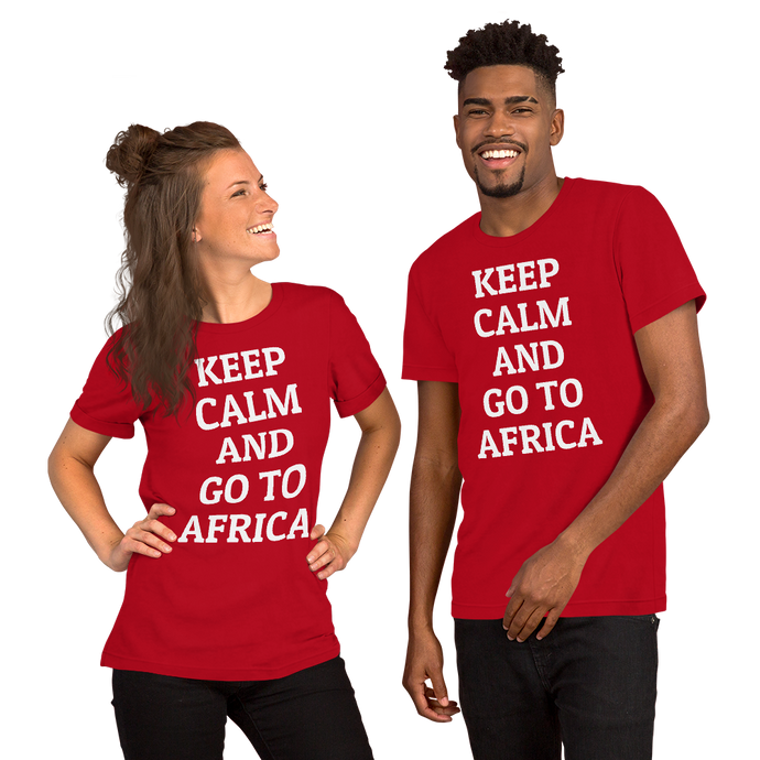 Keep Calm and go to Africa Red Short-Sleeve Unisex T-Shirt - African Accessory