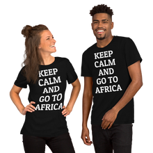 Load image into Gallery viewer, Keep Calm and Go To Africa Black Short-Sleeve Unisex T-Shirt - African Accessory