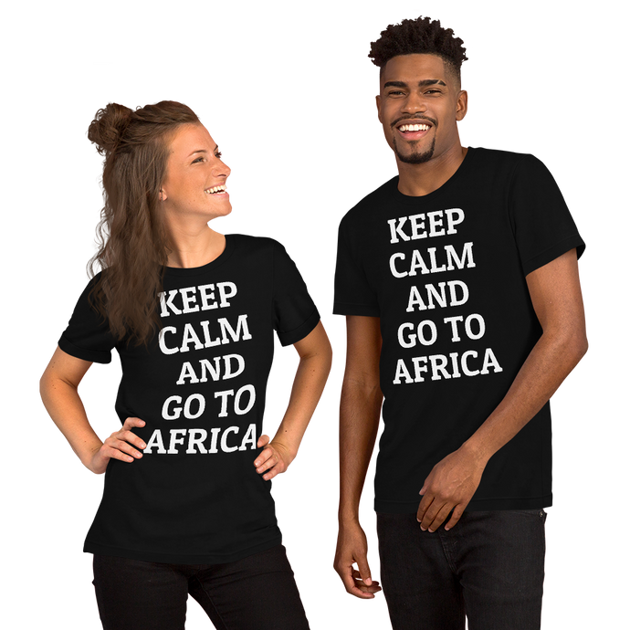 Keep Calm and Go To Africa Black Short-Sleeve Unisex T-Shirt - African Accessory