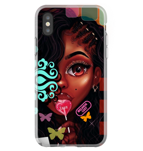 "Girl with Lollipop Braids and Left Eye" Melanin Magic Series iPhone Smartphone Cases