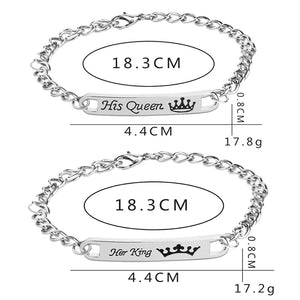 His and Hers Couples Titanium Steel Bracelets