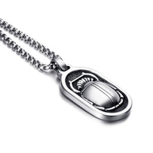 Load image into Gallery viewer, Double Sided Hybrid Scarab Udjat Tag Pendant Necklace