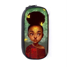 Load image into Gallery viewer, Melanin Poppin Girls Cosmetic Bag and Pencil Case