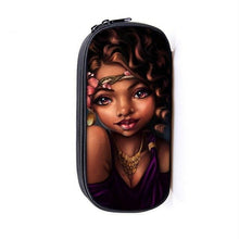 Load image into Gallery viewer, Melanin Poppin Girls Cosmetic Bag and Pencil Case