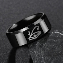 Load image into Gallery viewer, Highly Polished Black Wadjet Symbol Ring