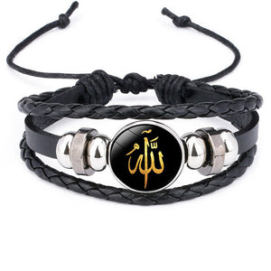 Muslim Faith Braided Leather Bracelet