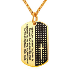 Load image into Gallery viewer, Gold and Silver Dog Tags with Cross and a Prayer