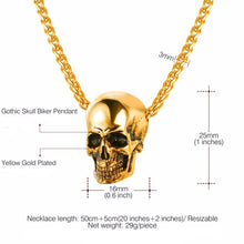 Load image into Gallery viewer, Stainless Steel Skull Pendant Necklaces