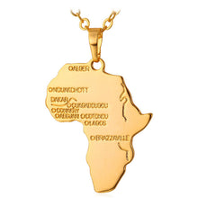 Load image into Gallery viewer, African Continent Map with Major West African Cities Necklace